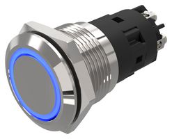 82-5552.1123 - Vandal Resistant Switch, 82 Series, 19 mm, SPDT, Momentary, Round Flat Flush, Natural - EAO