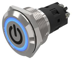 82-6152.1124.B002 - Vandal Resistant Switch, Standby, 82 Series, 22 mm, SPDT, Momentary, Round Flat Flush, Natural - EAO