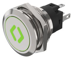 82-6151.1AA4.B006 - Vandal Resistant Switch, Door Open, 82 Series, 22 mm, SPDT, Momentary, Round Flat Flush, Natural - EAO