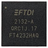 FT4232HAQ-TRAY - Interface Bridges, USB to Serial Port, 1.08 V, 1.32 V, QFN, 64 Pins, -40 °C - FTDI