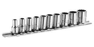 RB.40AE - Socket Set, 10 x 1/4" Metric, 12 Point, R.E Sockets 5.5/6/7/8/9/10/11/12/13/14mm, CKS.93 Metal Rack - FACOM