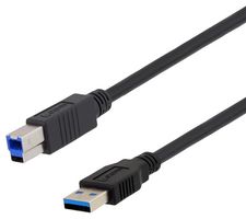 U3A00013-05M - USB Cable, Type A Plug to Type B Plug, 500 mm, 19.7 ", USB 3.0, Black - L-COM
