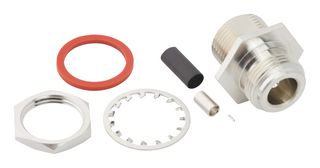 082-6786 - RF / Coaxial Connector, N Coaxial, Straight Bulkhead Jack, Solder, Crimp, 50 ohm - AMPHENOL RF