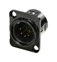 RC5MDL-B - XLR Connector, 5 Contacts, Plug, Panel Mount, Gold Plated Contacts, Zinc Body - REAN