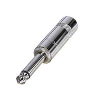 NYS224L - Phone Audio Connector, Mono, 2 Contacts, Plug, 6.35 mm, Cable Mount, Nickel Plated Contacts - REAN