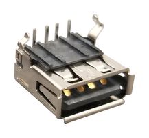 SS-52100-001 - USB Connector, USB Type A, USB 2.0, Receptacle, 4 Ways, Through Hole Mount, Right Angle - STEWART CONNECTOR