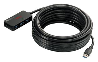 12.04.1098 - USB Hub, 4 Port, USB 3.2 Gen 1, 5 Gbps, USB 3 Type A Male to USB 3 Type A Female, 10 m Cable, Black - ROLINE