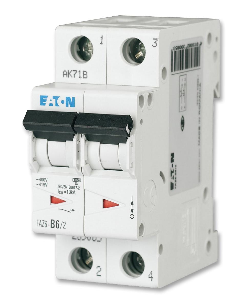 EATON MOELLER Thermal Magnetic FAZ6-C16/2 CIRCUIT BREAKER, 2 POLE, C TYP, 16A EATON MOELLER 2290074 FAZ6-C16/2