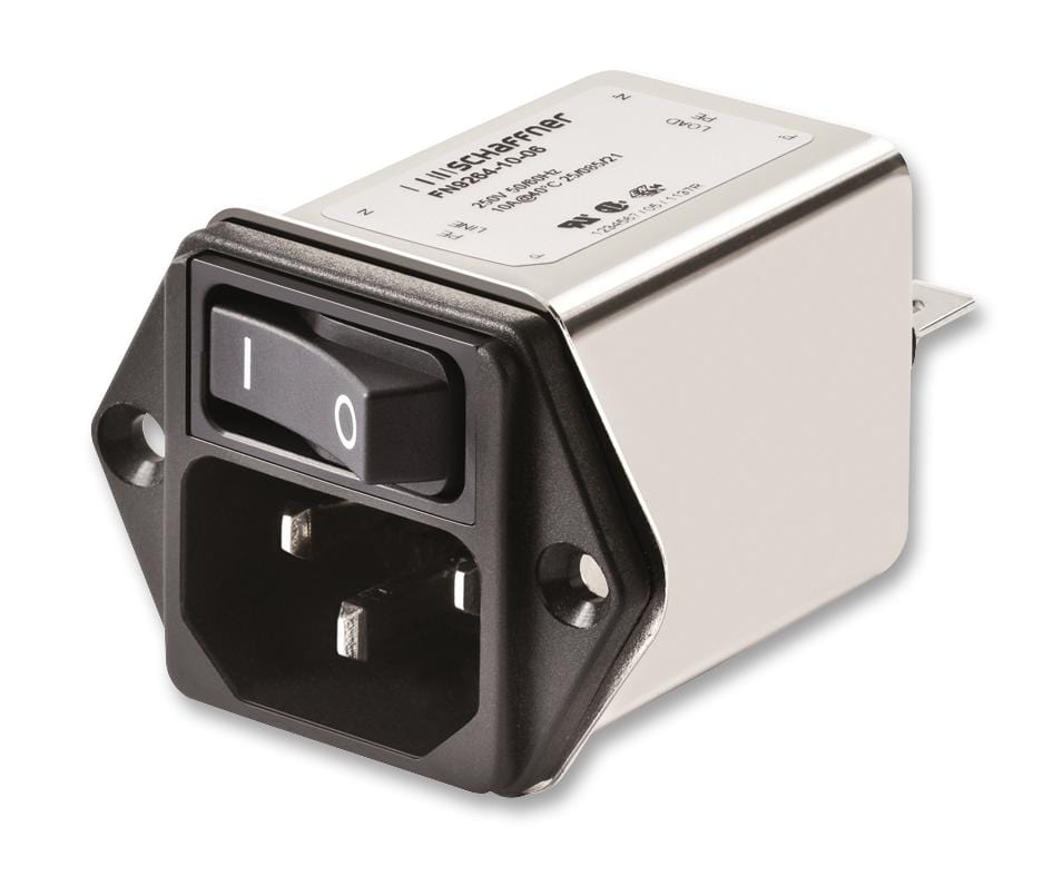 SCHAFFNER IEC FN9264B-10-06 FILTER, INLET, 2P SWITCH, MEDICAL,10A SCHAFFNER 2251212 FN9264B-10-06