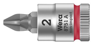 8751 2 X 28mm Bit Socket, Phillips, PH2, 28mm Wera