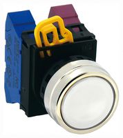 YW4B-A1W Actuator, Pushbutton Switch/Metal, White Idec
