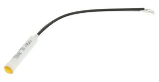 2110A3 NEON INDICATOR, AMBER, 7.9MM, WIRE LEAD VCC (VISUAL COMMUNICATIONS COMPANY)