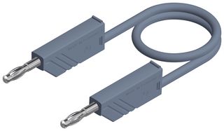 934059106 Test Lead, 4mm Banana Plug, Grey, 250mm Hirschmann Test And Measurement