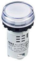 YW1P-1BUQM3PW Pilot Light, White, 240Vac Idec
