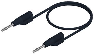 938125100 Test Lead, 2mm Banana Plug, Black, 1m Hirschmann Test And Measurement