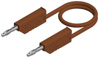 934061105 Test Lead, 4mm Banana Plug, Brown, 500mm Hirschmann Test And Measurement