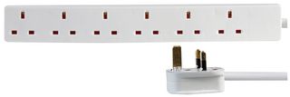 1596 1M EXTENSION LEAD SIX GANG 1M PRO ELEC