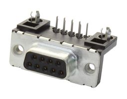 D09S13A4GL00LF D-Sub Connector, R/A, Rcpt, 9Pos, Th Amphenol ICC