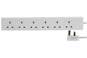 PEL00513 Power Outlet Strip, 6 Outlet, 5m, 250V Pro Elec