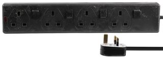 PEL00039 Extension Lead 4G IND SW Blk 5m Pro Elec