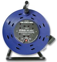 2200-4-25m Mains Extension Reel, 4 Outlet, Uk, 25m Pro Elec