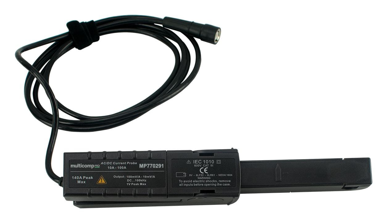 MULTICOMP PRO Current / Clamp Test Probes MP770291 AC/DC CURRENT PROBE, 0.05-100A, 100KHZ MULTICOMP PRO 3289979 MP770291