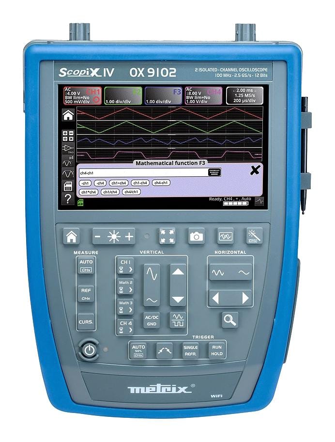 METRIX Hand Held Oscilloscopes OX9102 OSC, 2CH ISOLATED, 100MHZ, 2.5GSPS METRIX 3366707 OX9102