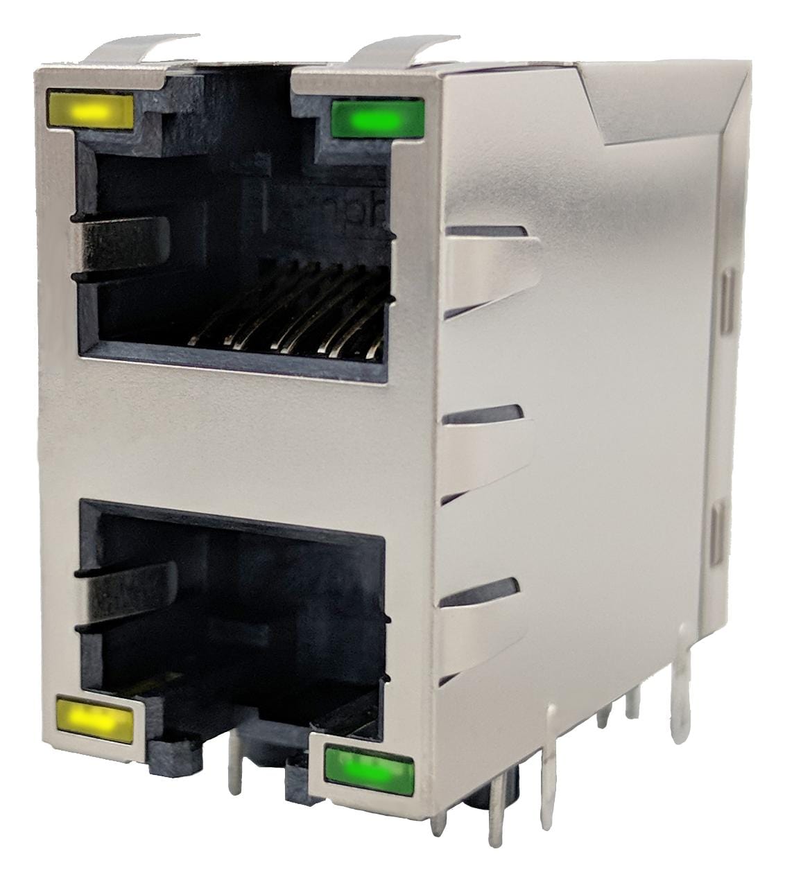 AMPHENOL ICC Plugs & Jacks RJE1R288325413 RJ45 CONNECTOR, JACK, 8P8C, 2PORT, TH AMPHENOL ICC 3253542 RJE1R288325413