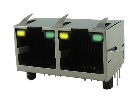 AMPHENOL ICC Plugs & Jacks RJE392881410 RJ45 CONNECTOR, JACK, 8P8C, 2PORT, TH AMPHENOL ICC 3253527 RJE392881410