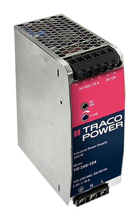 TRACO POWER DIN Rail Mount TIB 080-124 POWER SUPPLY, AC-DC, 24V, 3.4A TRACO POWER 2829596 TIB 080-124