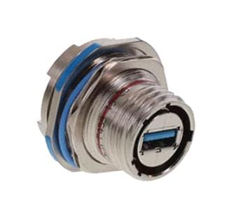 AMPHENOL SOCAPEX USB Sealed Connectors USB3FTV7SANF459 USB CONN, 3.0 TYPE A JAM NUT RCPT, 9POS AMPHENOL SOCAPEX 3798607 USB3FTV7SANF459
