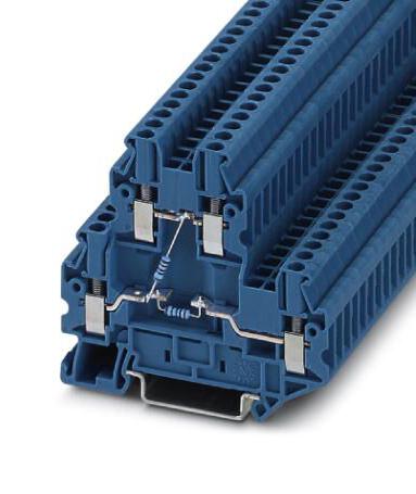 PHOENIX CONTACT DIN Rail Mount UTTB 2,5-2R BU/NAMUR DINRAIL TERMINAL, 4WAY, 12AWG, BLU PHOENIX CONTACT 3241296 UTTB 2,5-2R BU/NAMUR