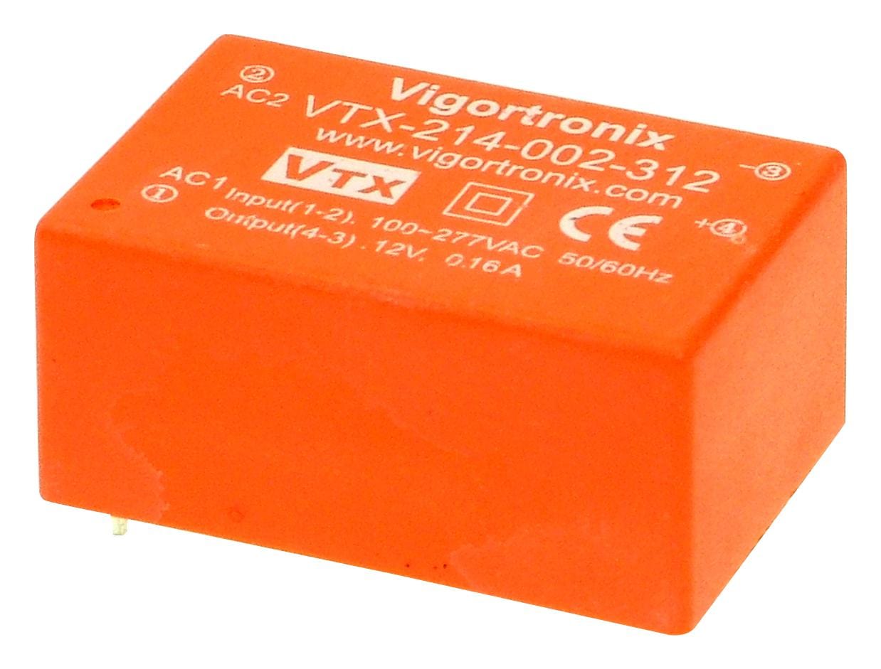VIGORTRONIX PCB Mount - Single Ouput VTX-214-002-309 POWER SUPPLY, AC-DC, 9V, 0.222A VIGORTRONIX 2775105 VTX-214-002-309