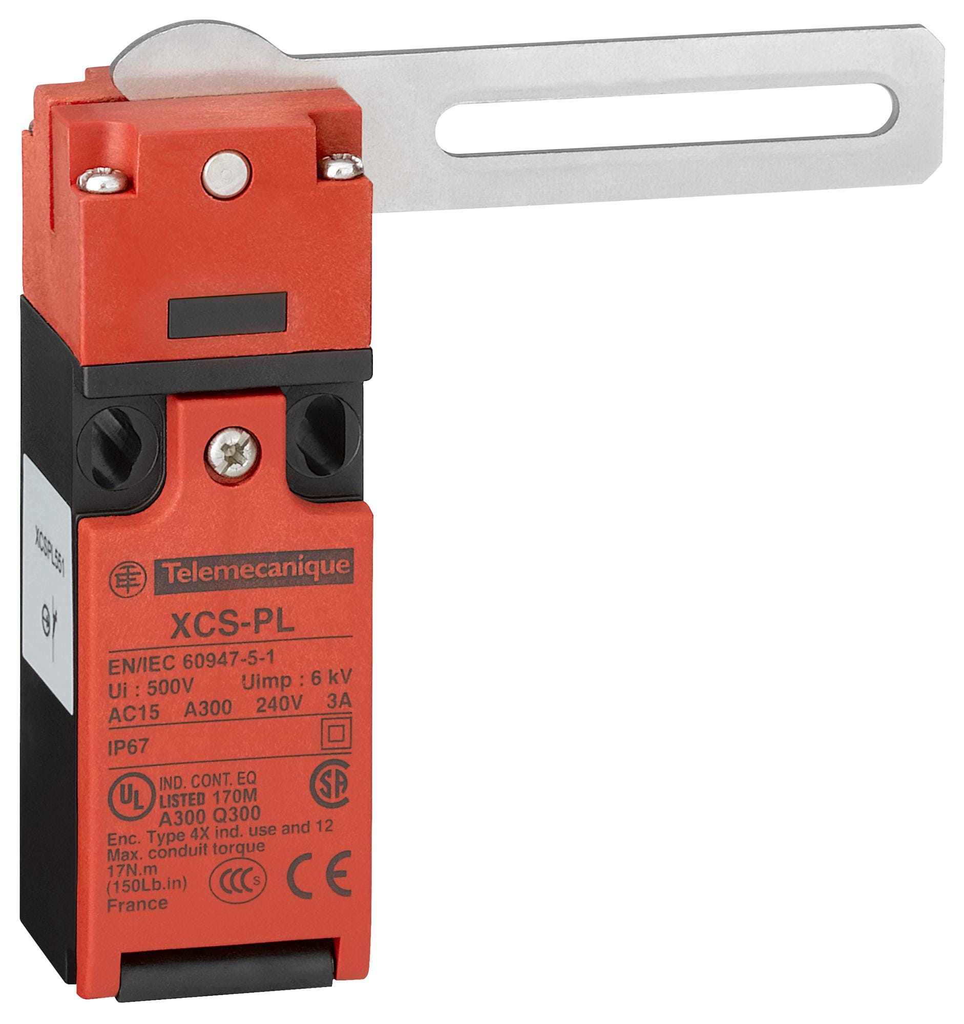 TELEMECANIQUE SENSORS Safety interlock XCSPL562 SAFETY SWITCH, SPST-NO/NC, 6A, 120V TELEMECANIQUE SENSORS 3130648 XCSPL562