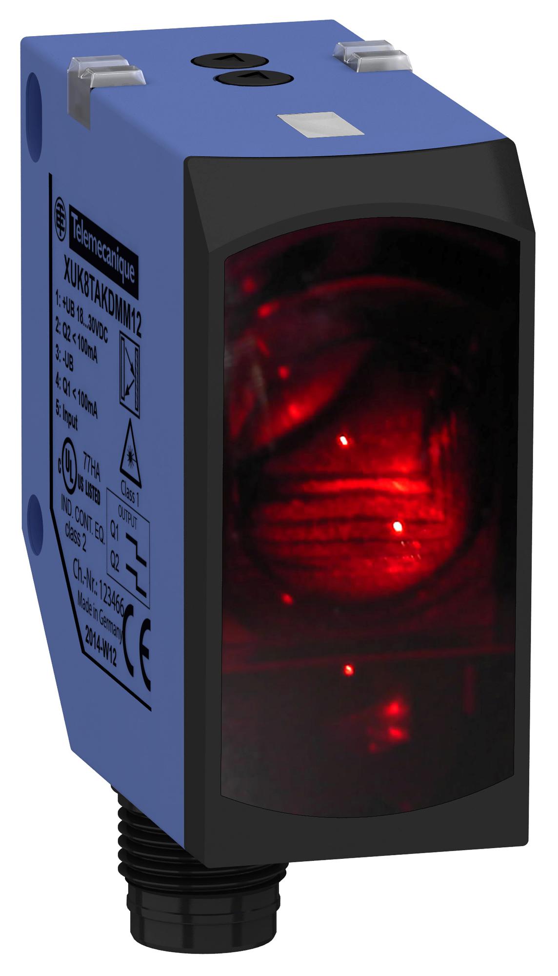 TELEMECANIQUE SENSORS Distance XUK8TAKDMM12 PHOTOELECTRIC SENSOR, 5M, ANALOGUE/DIGI TELEMECANIQUE SENSORS 3130922 XUK8TAKDMM12