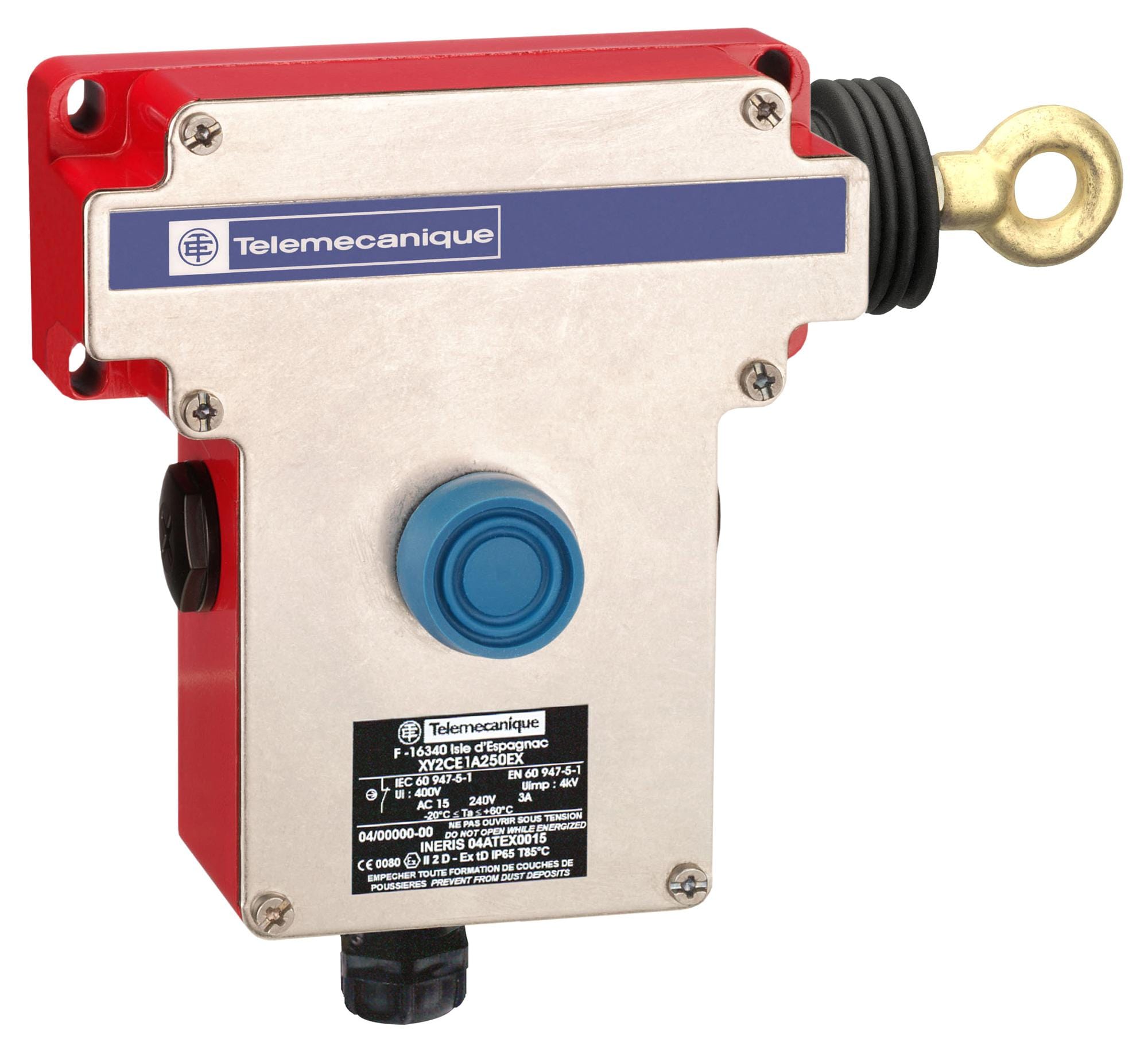 TELEMECANIQUE SENSORS Grabwire XY2CE1A270EX GRABWIRE SWITCH, DPST-NC, 3A, 240V TELEMECANIQUE SENSORS 3130354 XY2CE1A270EX