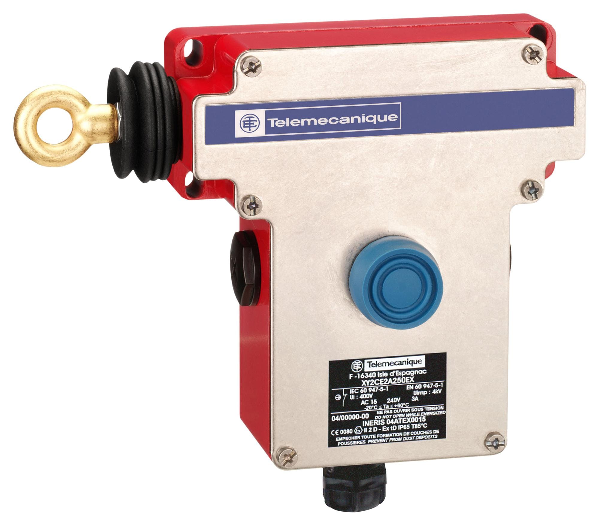 TELEMECANIQUE SENSORS Grabwire XY2CE2A250EX GRABWIRE SWITCH, SPST-NC/NO, 3A, 240V TELEMECANIQUE SENSORS 3130357 XY2CE2A250EX