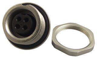 09 0412 80 04 - Circular Connector, 712 Series, Panel Mount Receptacle, 4 Contacts, Solder Socket - BINDER