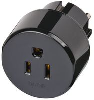 1508520 - Mains Adapter, US/Japan Plug, Euro Plug, 15 A, Black, Plastic Body, 250 V - BRENNENSTUHL