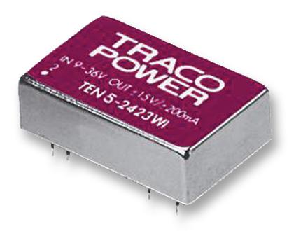 TEN 5-4823WI CONVERTER, DC/DC, 6W, +/-15V/0.2A TRACO POWER