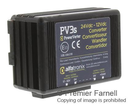 PV3S DC/DC CONVERTER, 12V, 3A ALFATRONIX