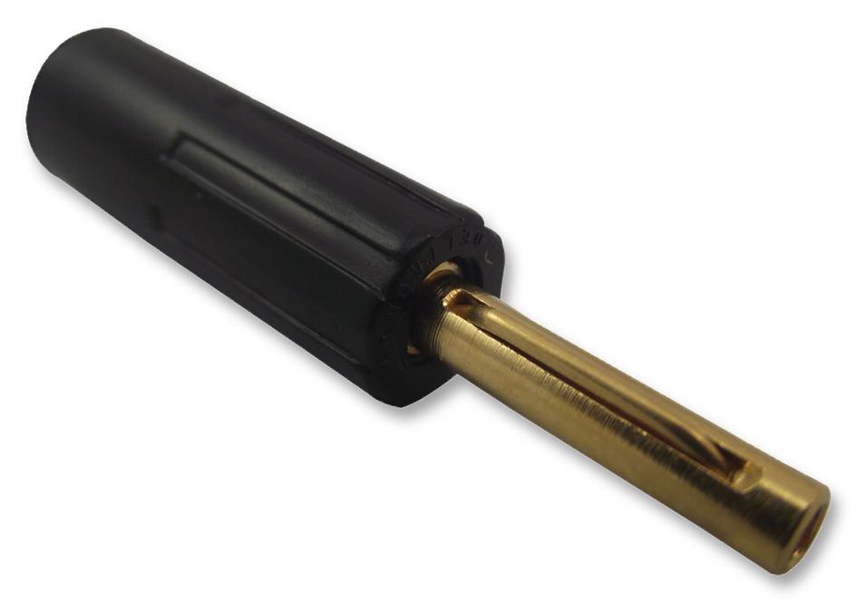 584-0100 PLUG, 4MM, SPEAKER, BLACK/GOLD DELTRON COMPONENTS