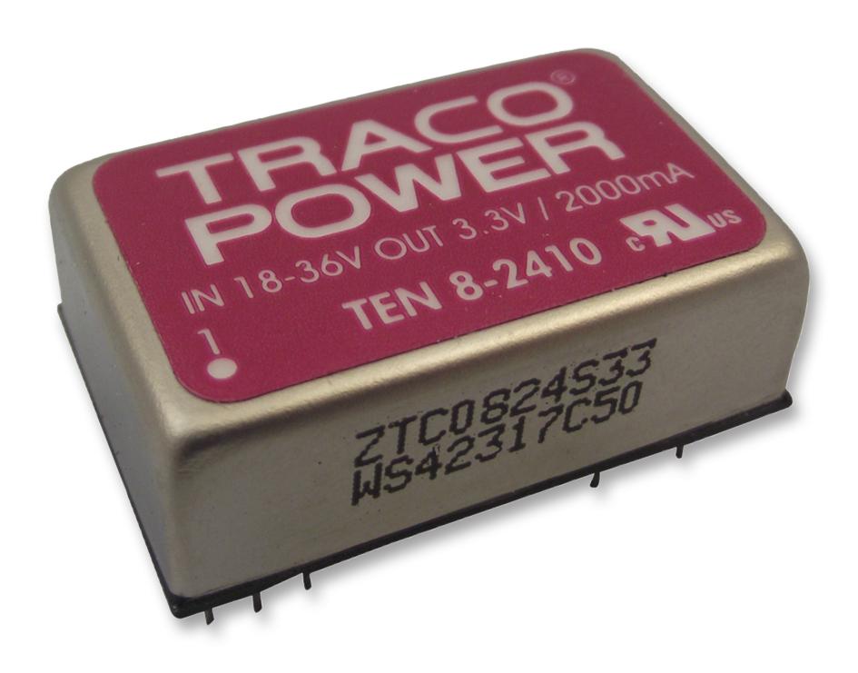 TEN 8-2410 CONVERTER, DC/DC, 8W, 3.3V TRACO POWER