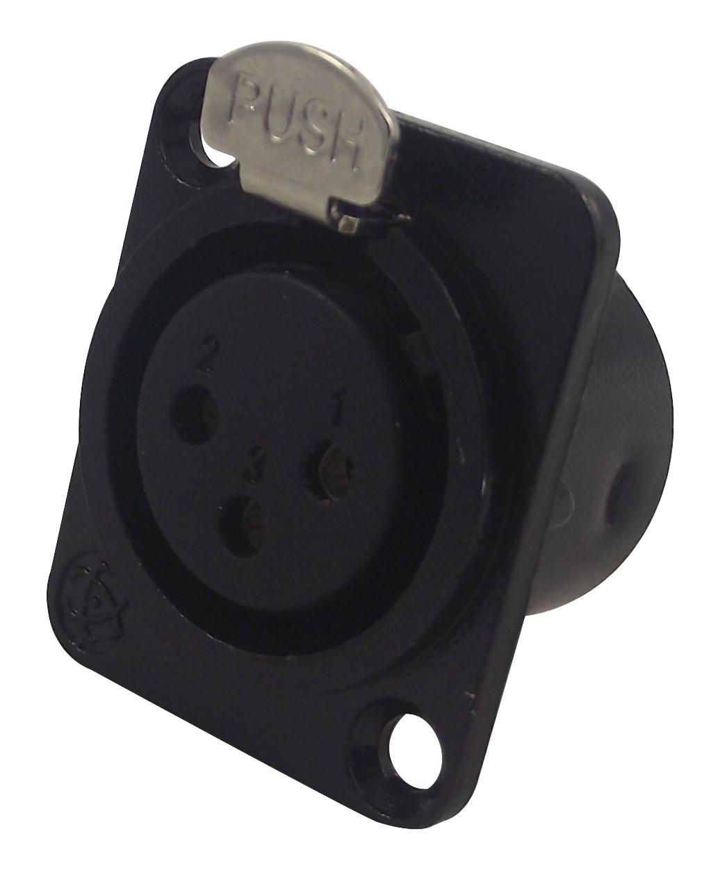 PSG01278 SOCKET, XLR, CHASSIS, BLACK METAL PRO SIGNAL