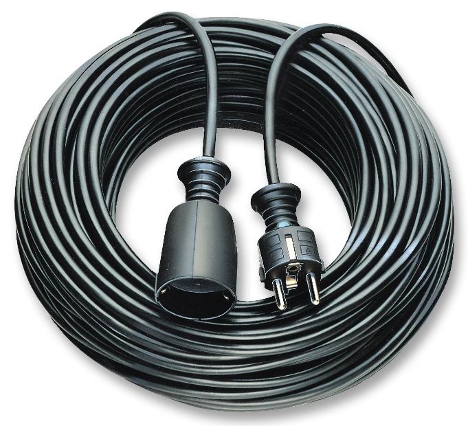 1165430 EXTENSION LEAD, SCHUKO, BLACK, 3M BRENNENSTUHL