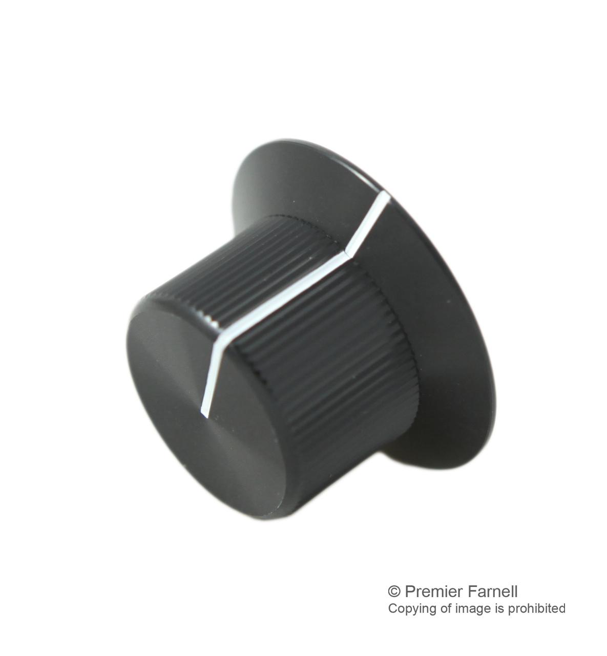 KB00031 KNOB, AL, 19/28.5MM, BLACK, 3.2MM MULTICOMP