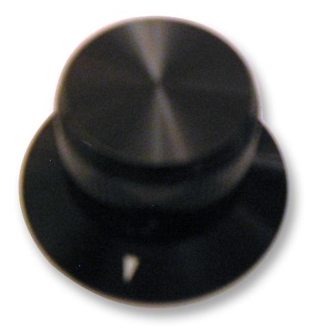 KB00037 KNOB, AL, 19/28.5MM, BLACK, 6.4MM MULTICOMP