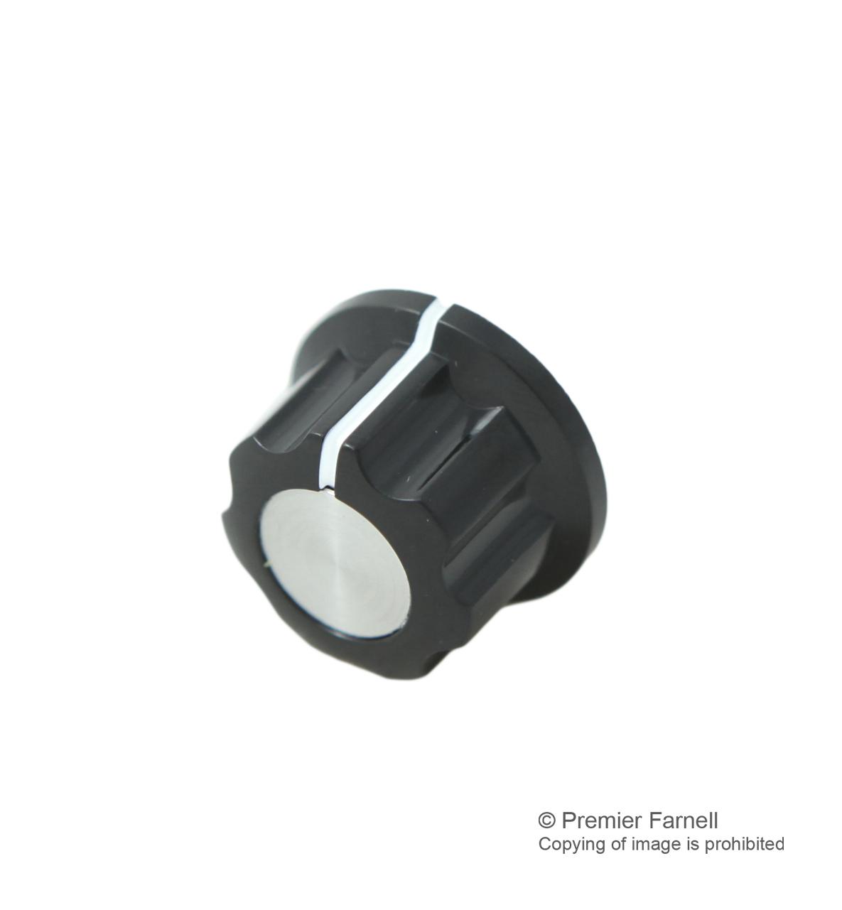 CF-X4-M-S(6.4)E KNOB, PLASTIC, 20MM, AL CAP MULTICOMP