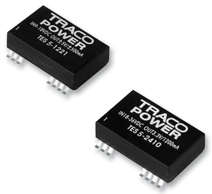 TES 5-1212 CONVERTER, DC/DC, SMD, 5W, 12V/0.4A TRACO POWER