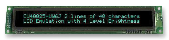 CU40025-UW6J VFD MODULE, 2X40, 5MM BLUE-GREEN NORITAKE ITRON